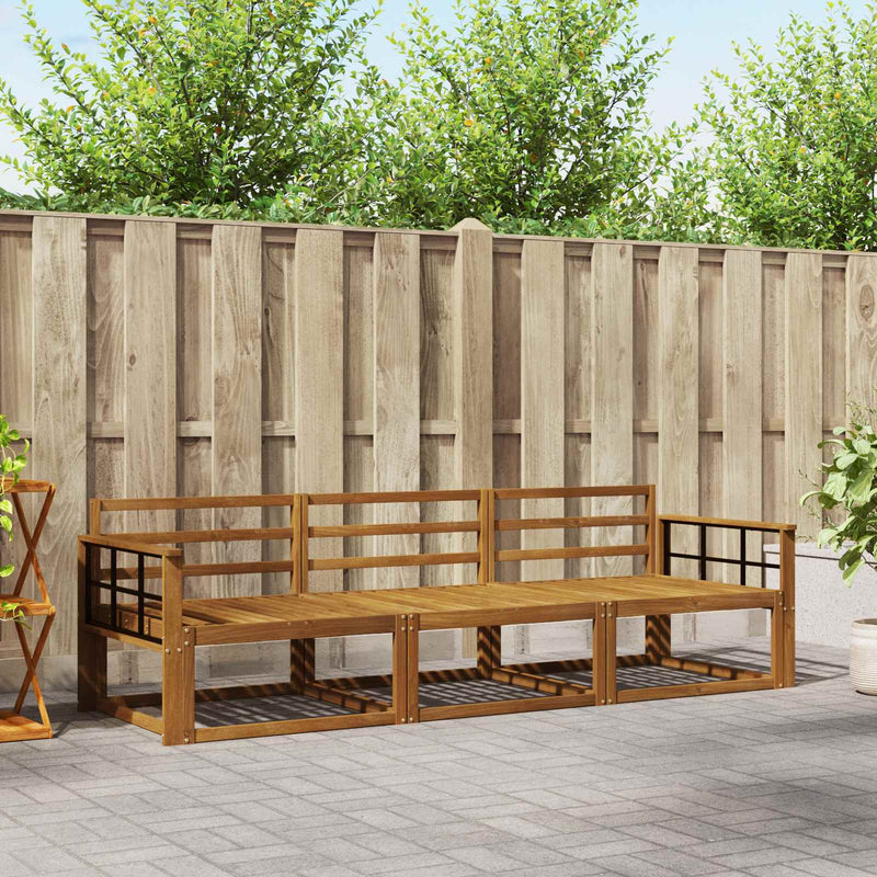 Set de canapele de exterior 3 buc. natural Lemn Solid de Acacia