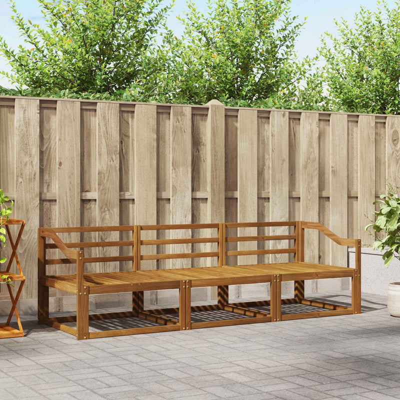 Set de canapele de exterior 3 buc. natural Lemn Solid de Acacia