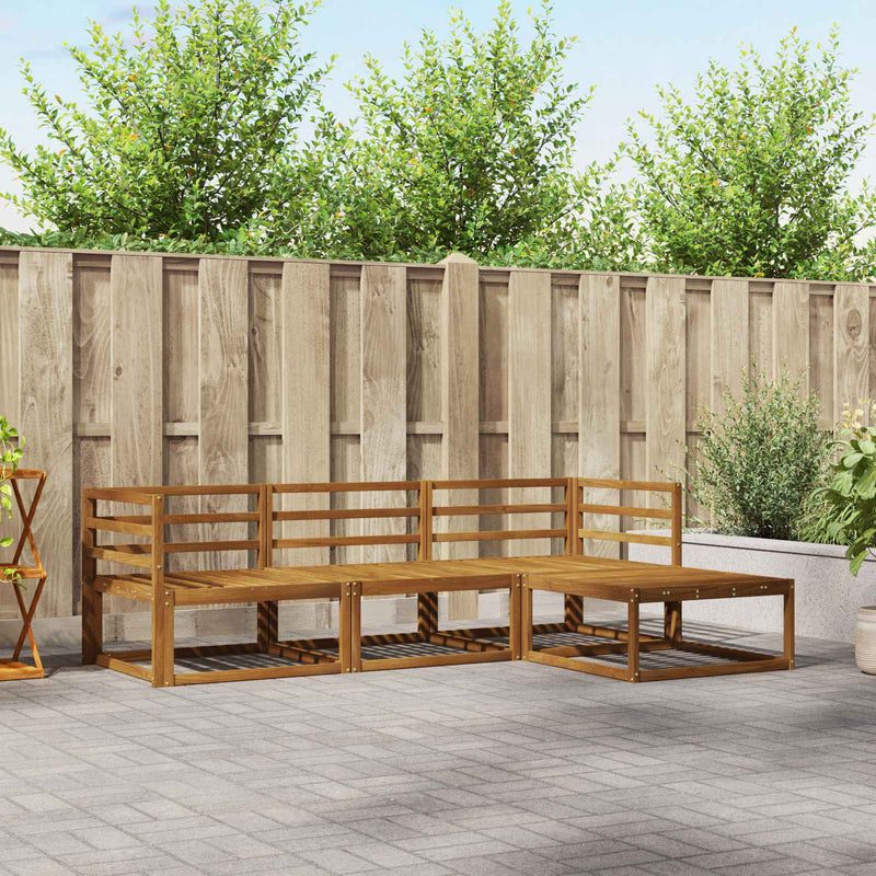 Set de canapele de exterior 4 buc. natural Lemn Solid de Acacia