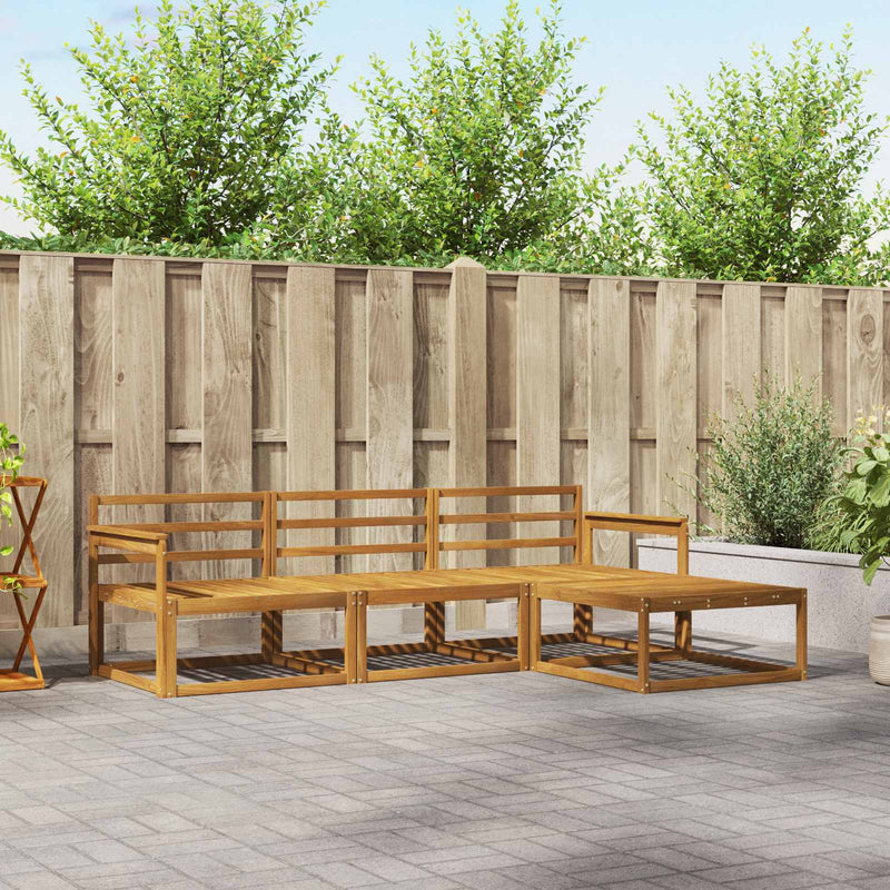 Set de canapele de exterior 4 buc. natural Lemn Solid de Acacia