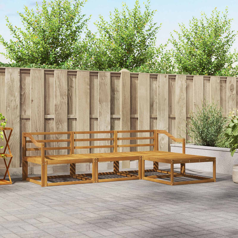 Set de canapele de exterior 4 buc. natural Lemn Solid de Acacia