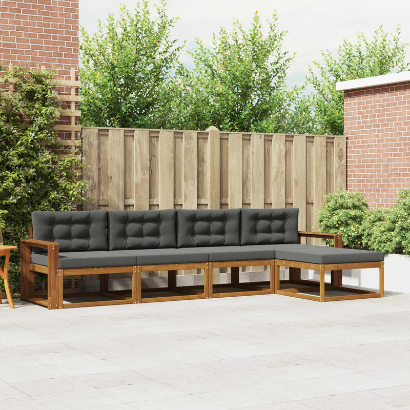 Set de canapele de exterior 5 buc. Natural și Antracit