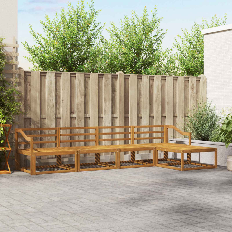 Set de canapele de exterior 5 buc. natural Lemn Solid de Acacia