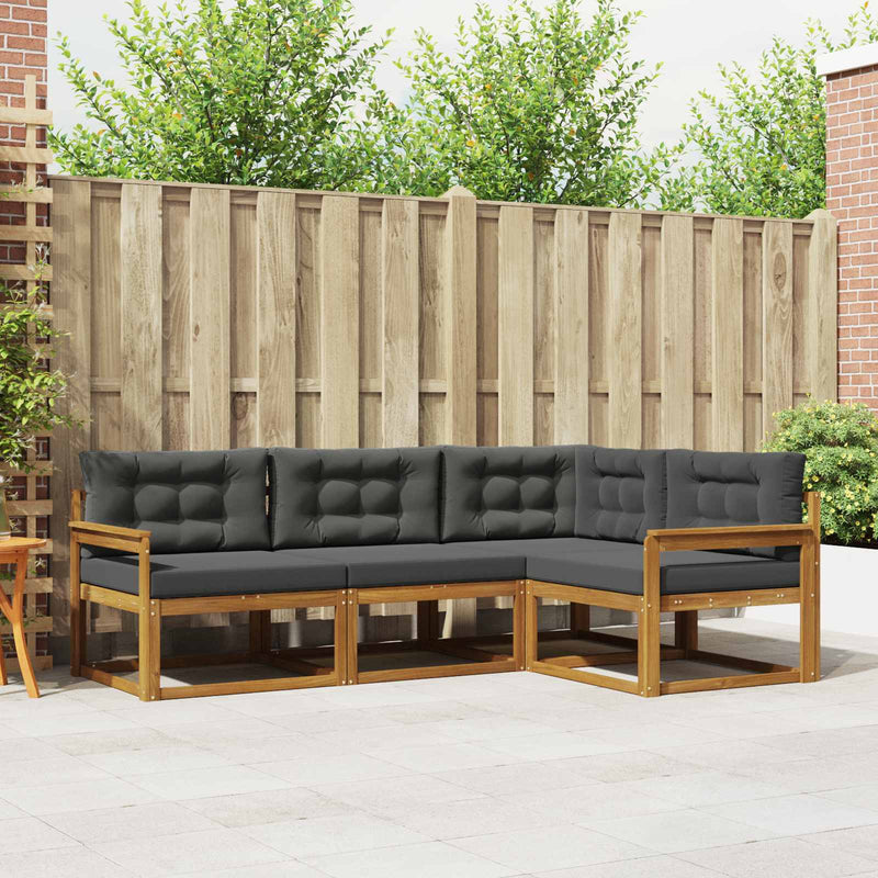 Set de canapele de exterior 4 buc. Natural și Antracit