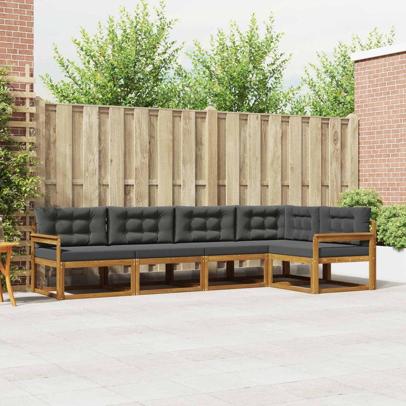 Set de canapele de exterior 5 buc. Natural și Antracit
