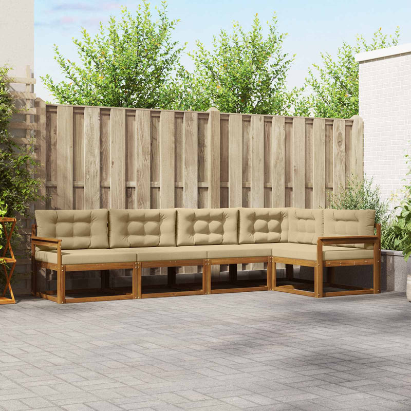 Set de canapele de exterior 5 buc. Natural și Bej