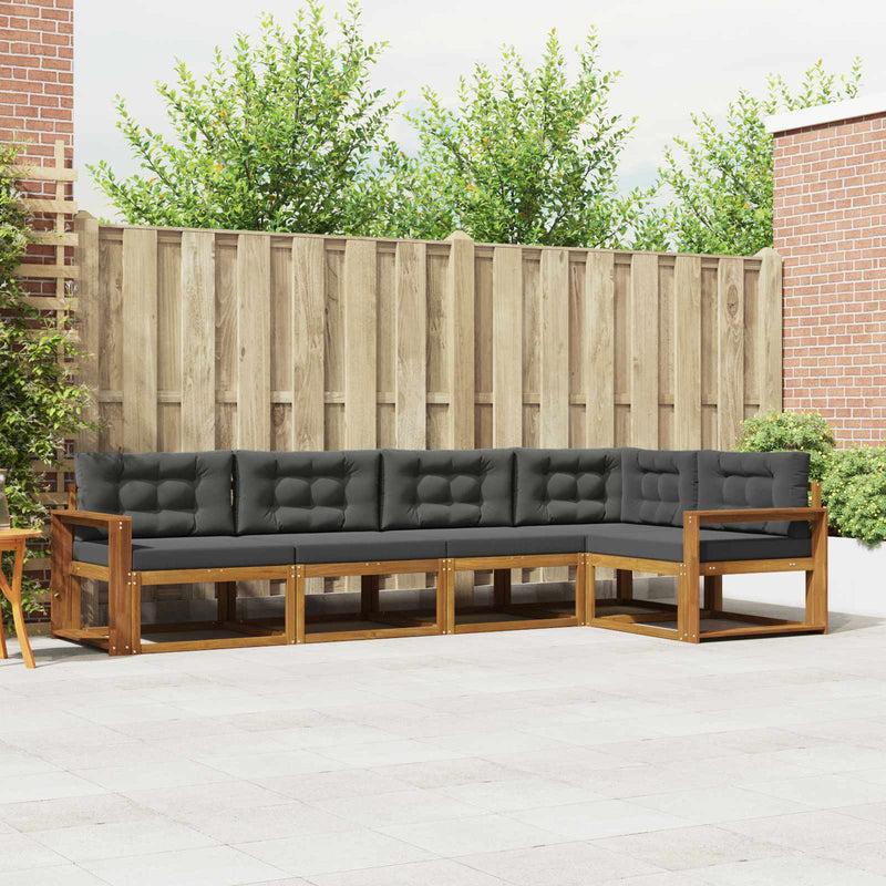 Set de canapele de exterior 5 buc. Natural și Antracit