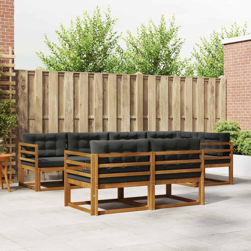 Set de canapele de exterior 8 buc. Natural și Antracit