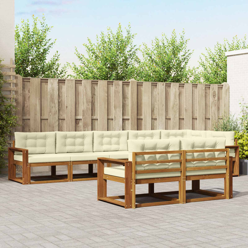 Set de canapele de exterior 8 buc. Natural și Crem