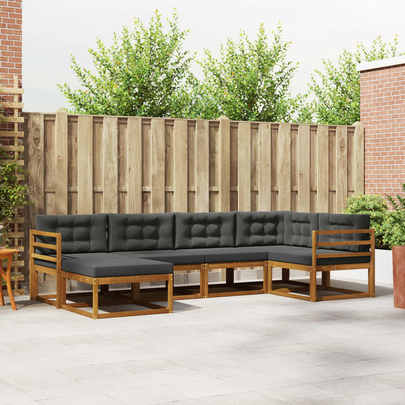 Set de canapele de exterior 6 buc. Natural și Antracit
