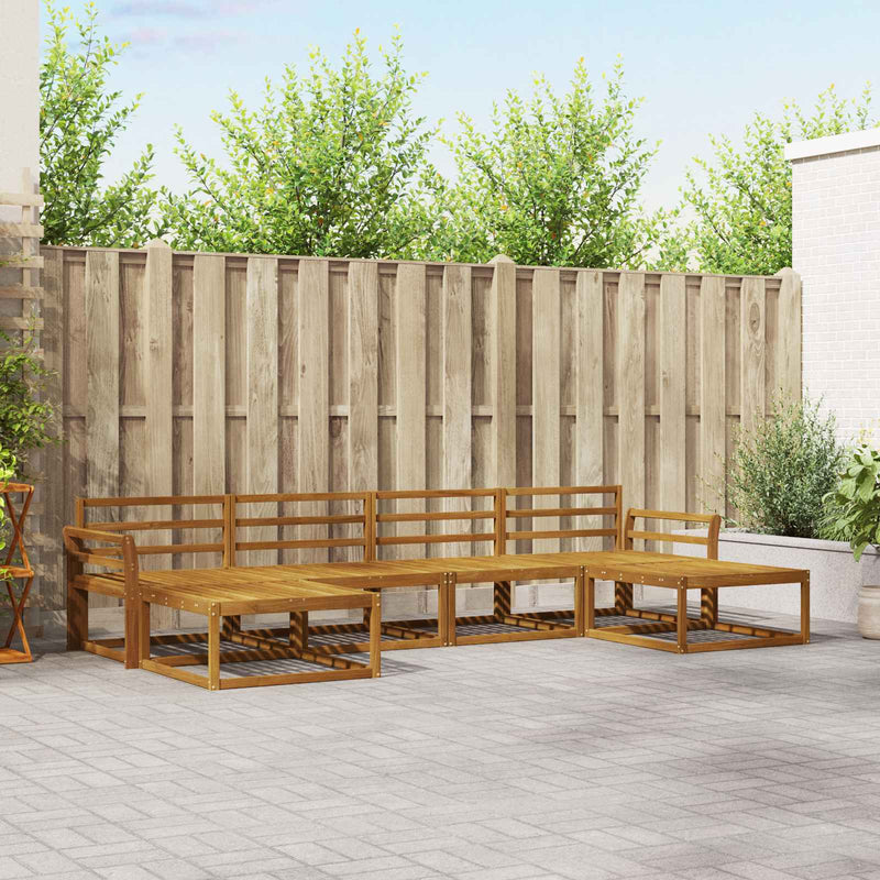 Set de canapele de exterior 6 buc. natural Lemn Solid de Acacia