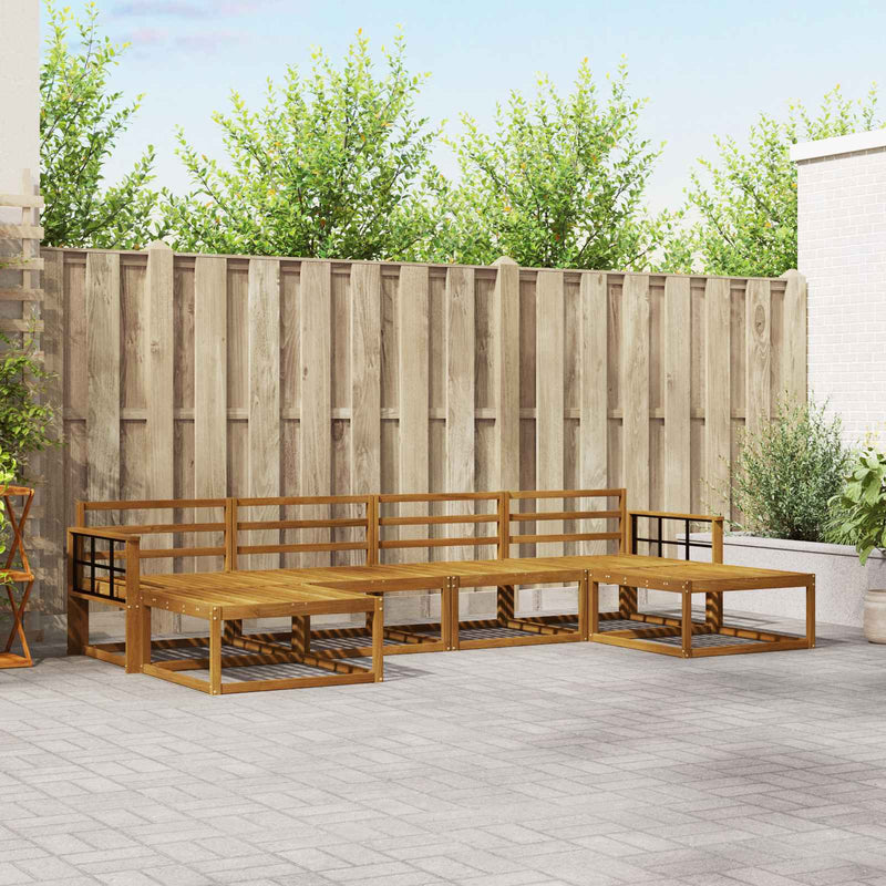 Set de canapele de exterior 6 buc. natural Lemn Solid de Acacia