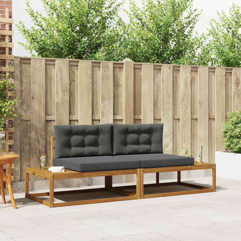 Set de canapele de exterior Lemn de acacia solid și poliester