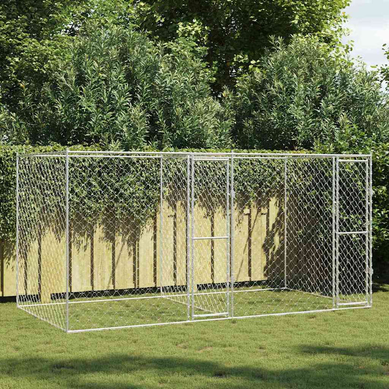 Cușcă pentru câine Argintiu 400 x 200 x 200 cm Oțel Galvanizat