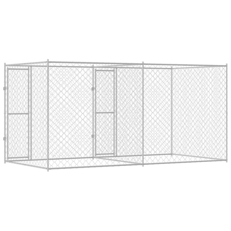 Cușcă pentru câine Argintiu 400 x 200 x 200 cm Oțel Galvanizat