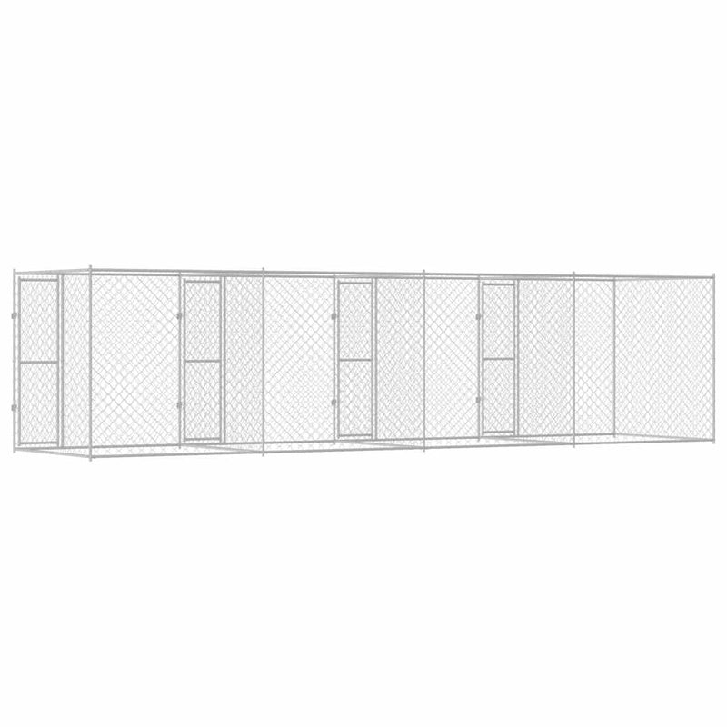 Cușcă pentru câine Argintiu 800 x 200 x 200 cm Oțel Galvanizat
