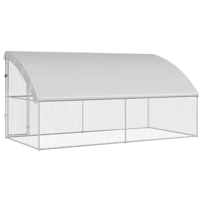 Cușcă pentru pui cu 1 ușă 2 buc. Argintiu 400x200x200cm