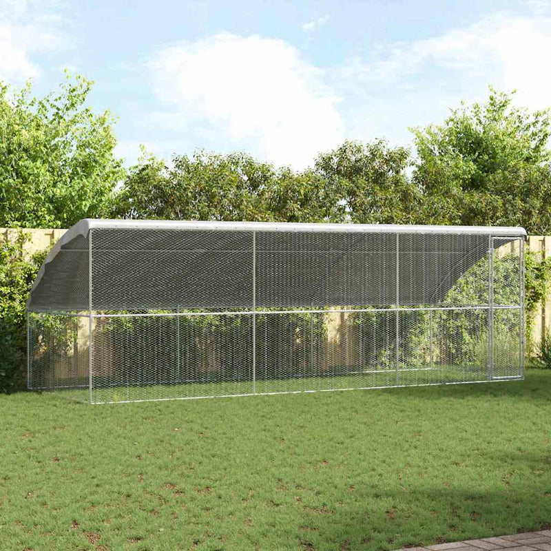 Cușcă pentru găini cu 1 ușă 3 buc. Argintiu 600x200x200cm