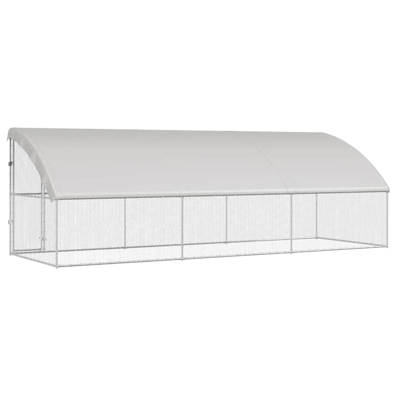 Cușcă pentru găini cu 1 ușă 3 buc. Argintiu 600x200x200cm