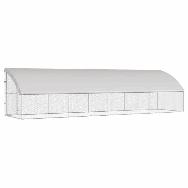 Cușcă pentru pui cu 1 ușă 4 buc. Argintiu 800x200x200 cm