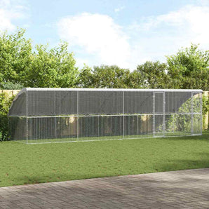 Cușcă pentru pui cu 2 uși 4 buc. Argintiu 800x200x200cm