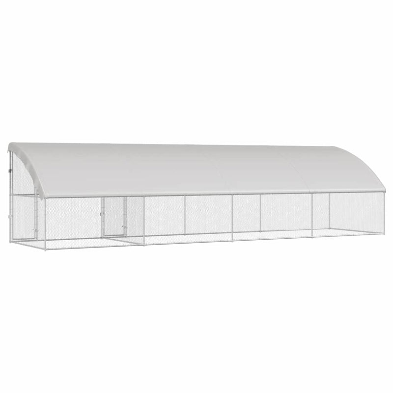 Cușcă pentru pui cu 2 uși 4 buc. Argintiu 800x200x200cm
