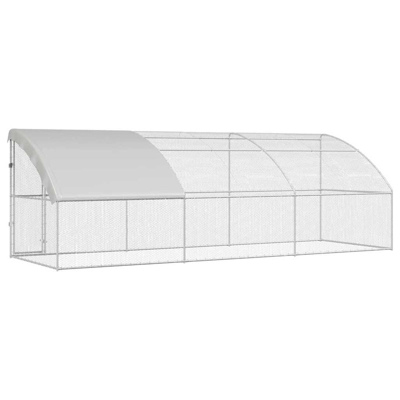 Cușcă pentru găini cu 1 ușă 3 buc. Argintiu 600x200x200cm