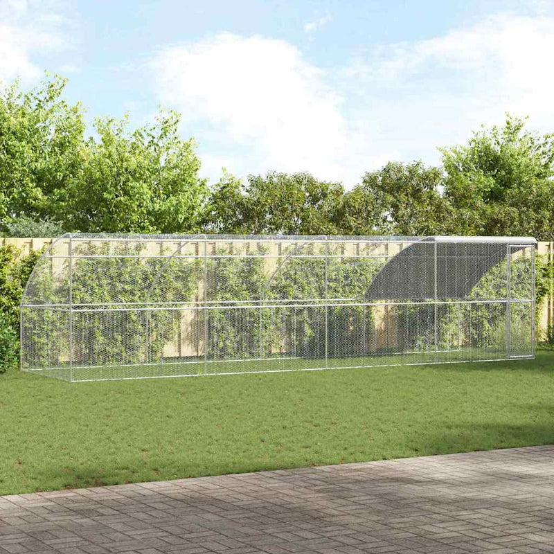 Cușcă pentru pui 4 buc. Argintiu 800 x 200 x 200 cm Oțel și PE