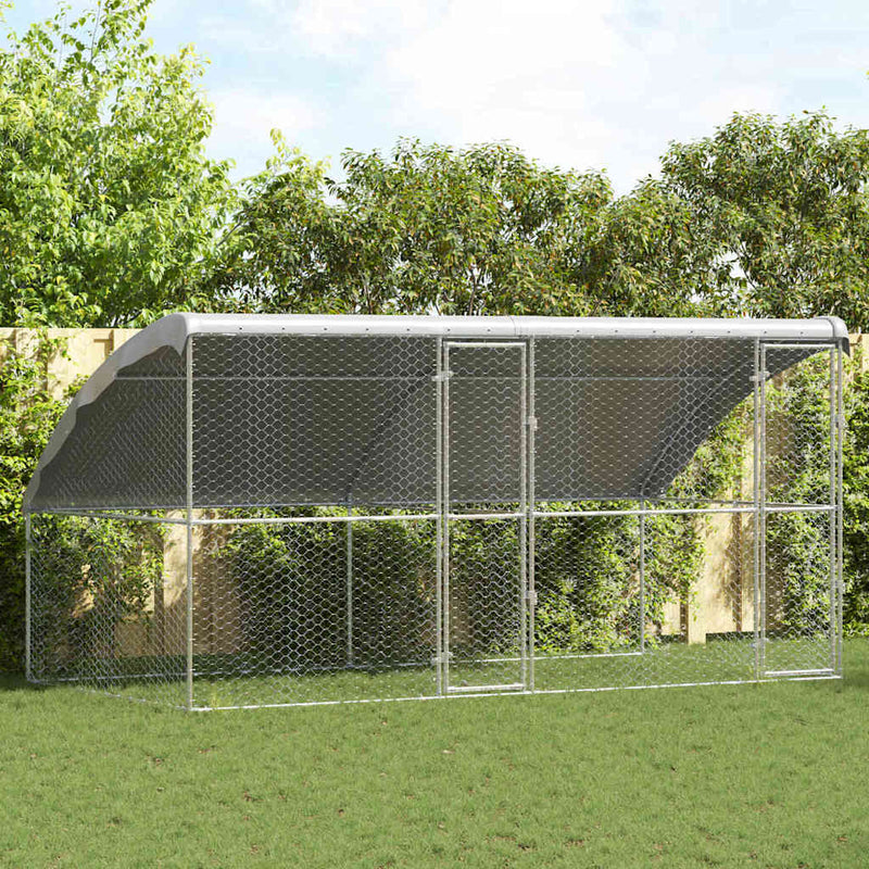 Cușcă pentru câini 2 buc. Argintiu 4 x 2 x 2 m Oțel galvanizat
