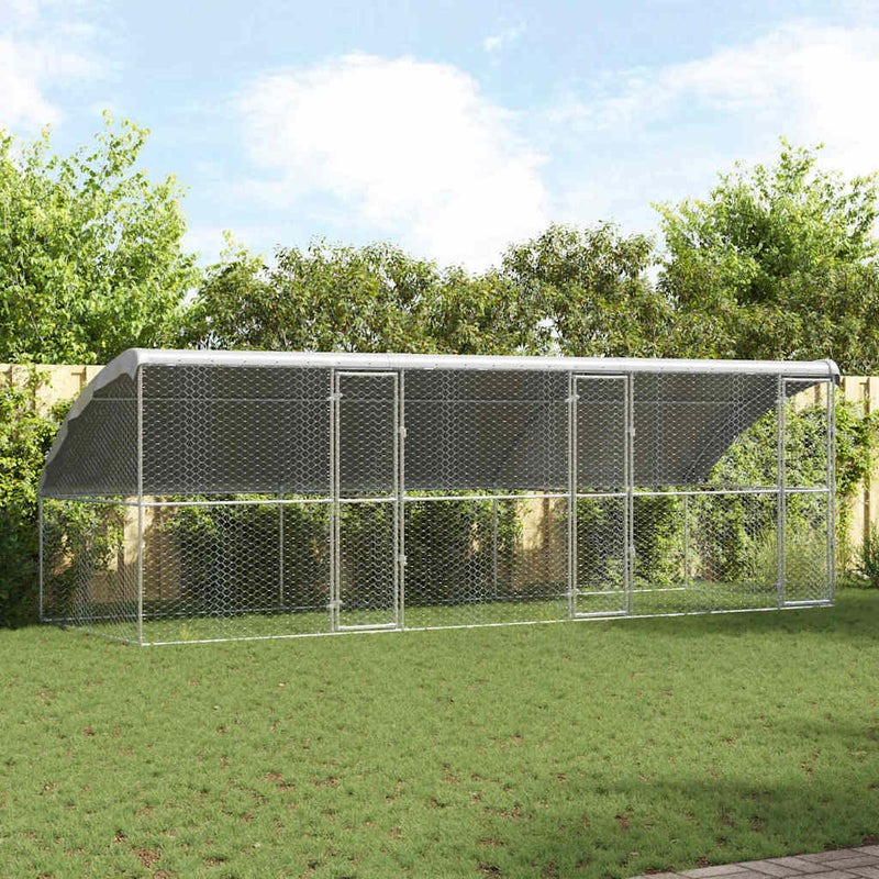 Cușcă pentru câini 3 buc. Argintiu 6 x 2 x 2 m Oțel galvanizat