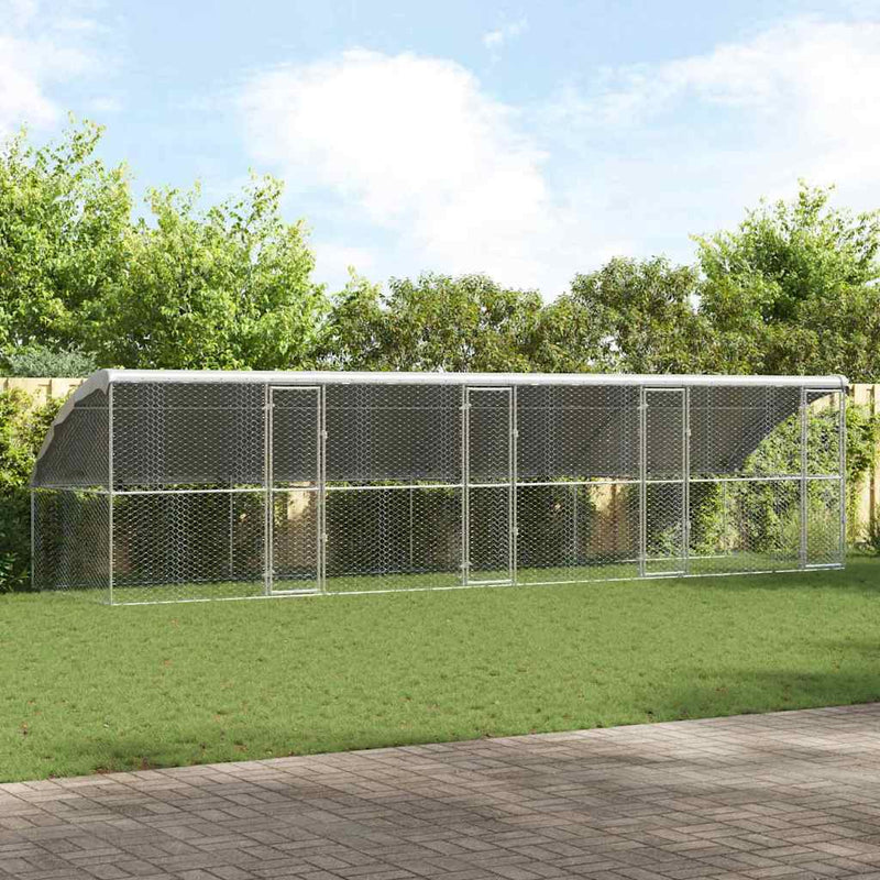 Cușcă pentru câini 4 buc. Argintiu 8 x 2 x 2 m Oțel galvanizat