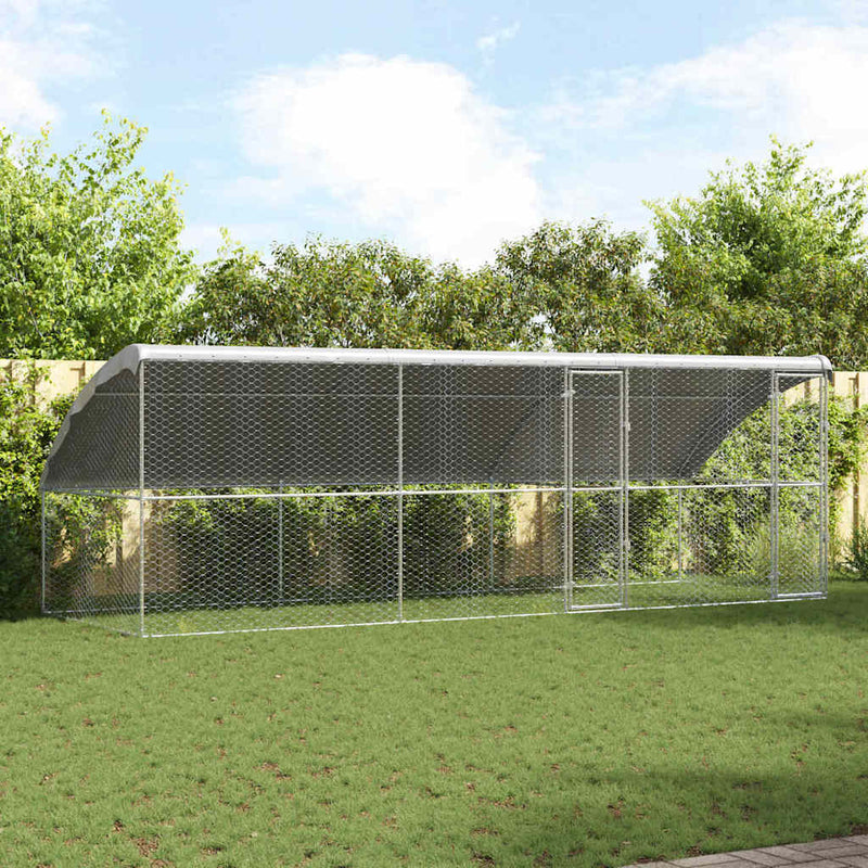 Cușcă pentru câini 3 buc. Argintiu 6 x 2 x 2 m Oțel galvanizat