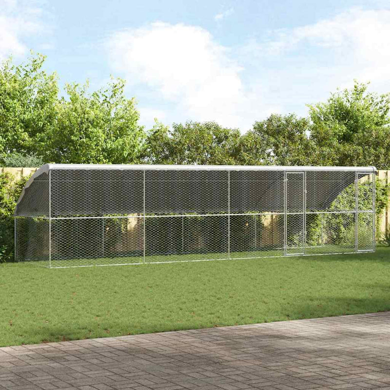 Cușcă pentru câini 4 buc. Argintiu 8 x 2 x 2 m Oțel galvanizat