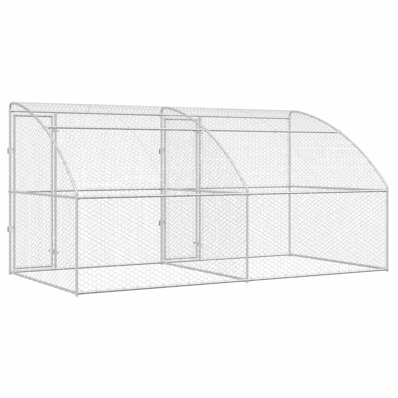 Cușcă pentru câini 2 buc. Argintiu 4 x 2 x 2 m Oțel galvanizat