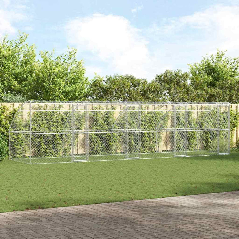 Cușcă pentru câini 4 buc. Argintiu 8 x 2 x 2 m Oțel galvanizat