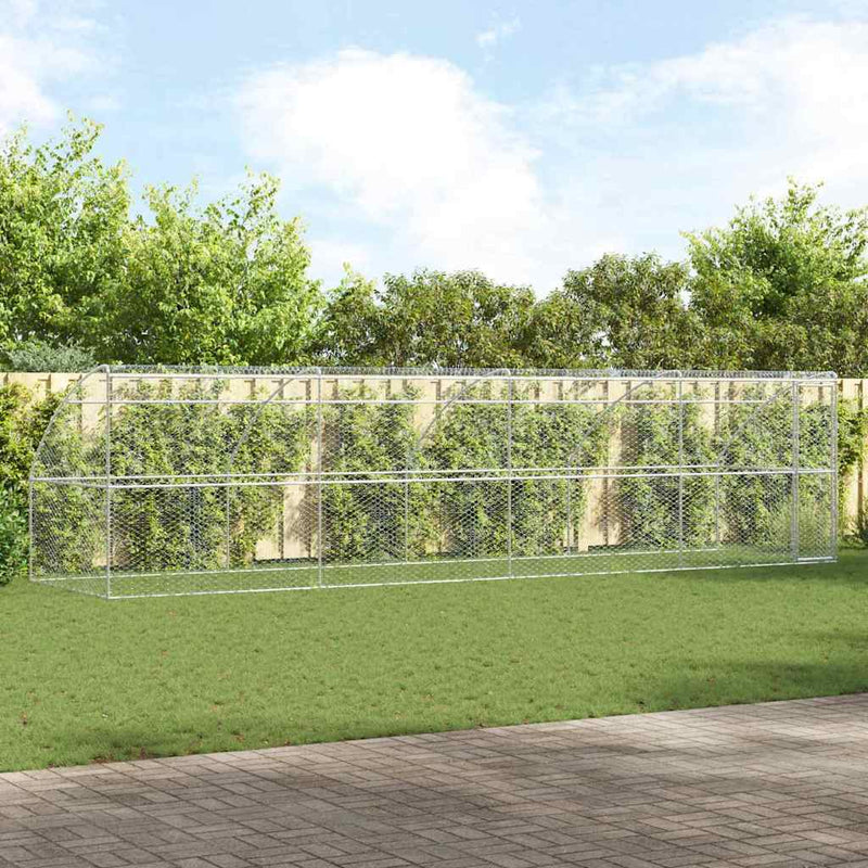 Cușcă pentru câini 4 buc. Argintiu 8 x 2 x 2 m Oțel galvanizat