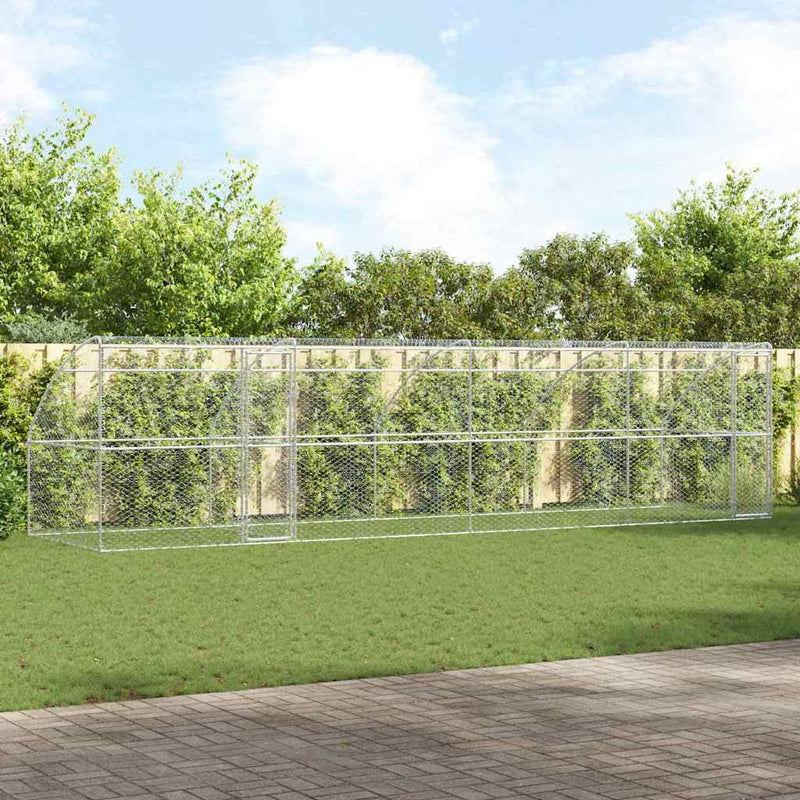 Cușcă pentru câini 4 buc. Argintiu 8 x 2 x 2 m Oțel galvanizat