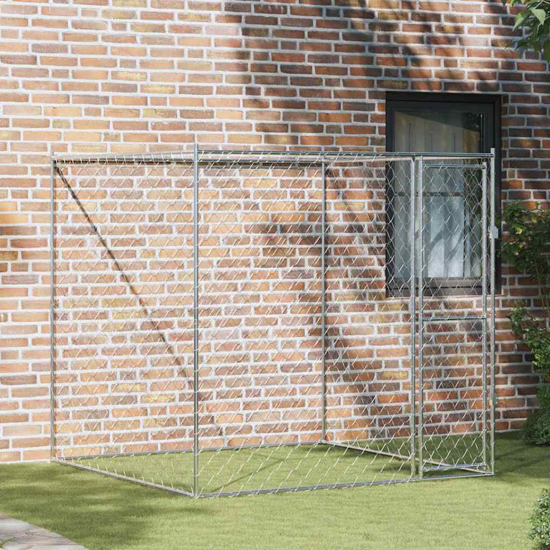 Cușcă pentru câine Argintiu 200 x 200 x 200 cm Oțel Galvanizat