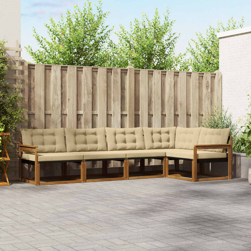 Set de canapele de exterior 5 buc. Natural și Bej