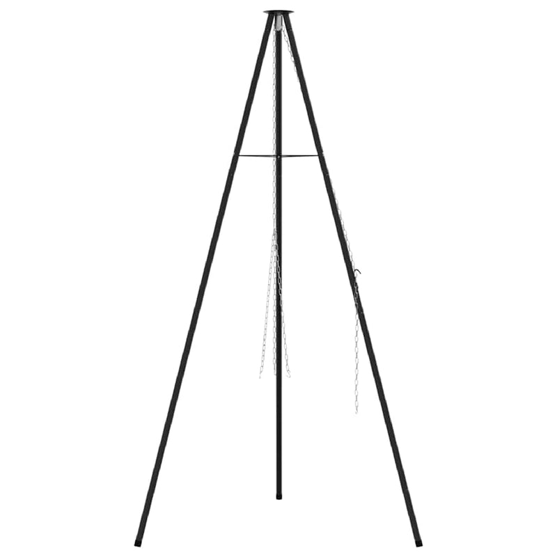 Treppied pentru foc de tabără Negru 92 x 92 x 151,5 cm Oțel