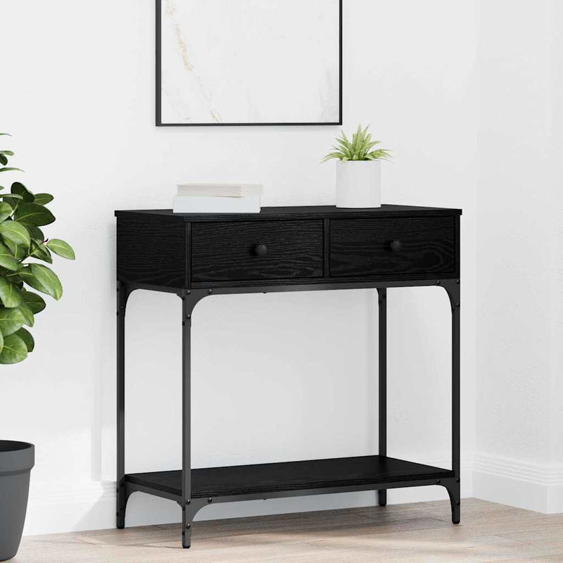 Masă de consolă Stejar negru 75 x 34,5 x 75 cm Lemn prelucrat
