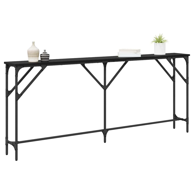 Masă de consolă Stejar negru 180 x 23 x 75 cm