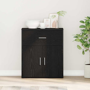Bufet Stejar Negru 60 x 31 x 70 cm Lemn prelucrat