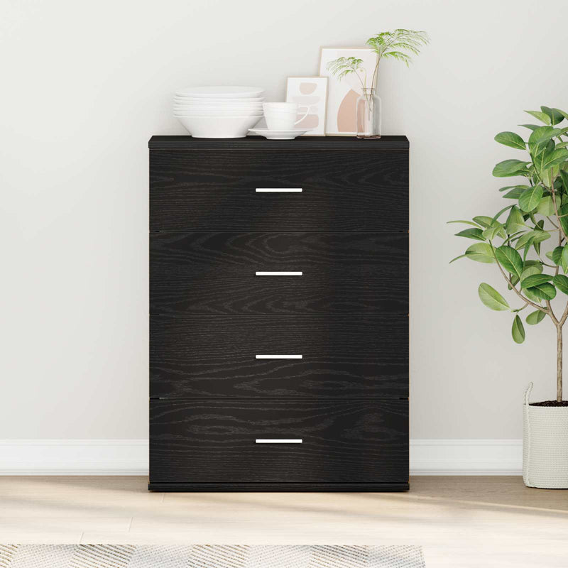 Bufet Stejar Negru 60 x 39 x 80 cm Lemn prelucrat
