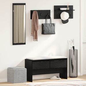 Set mobilier hol 4 buc. Stejar Negru 90 x 31 x 46,5 cm