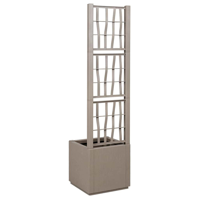 Ghiveci de grădină cu trellis Maro deschis 36 x 36 x 140 cm PP