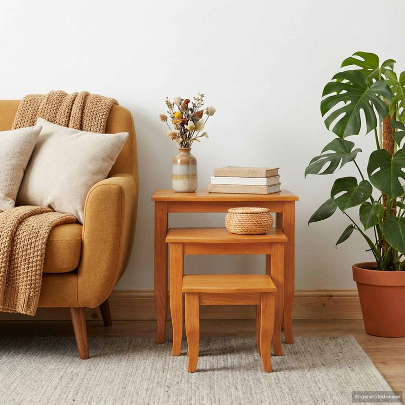 Mese de birou nesting 3 buc. natural 60 x 45 x 60,5 cm