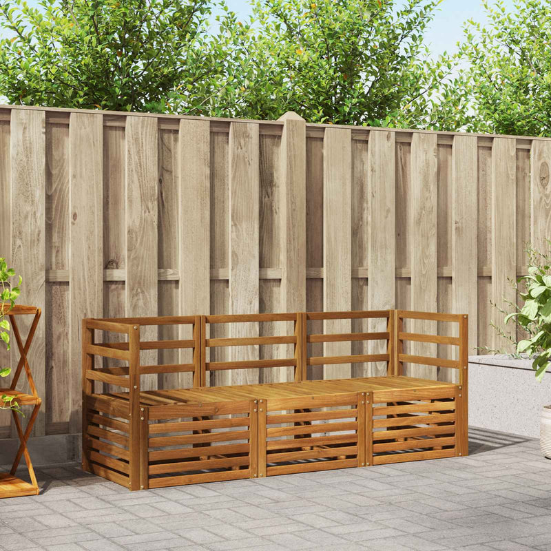 Seturi de canapele 3 buc. natural Lemn Solid de Acacia