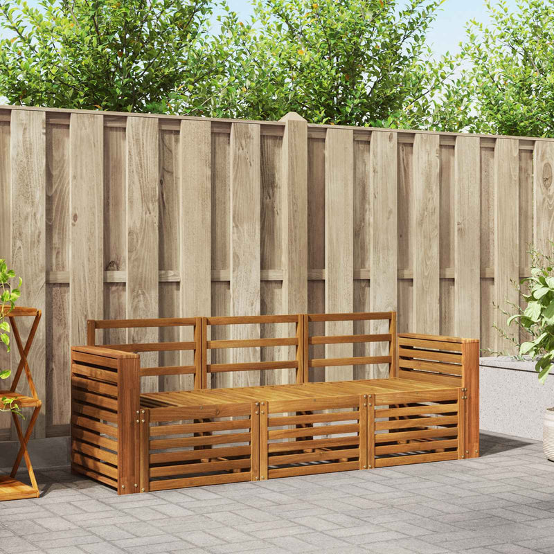 Seturi de canapele 3 buc. natural Lemn Solid de Acacia