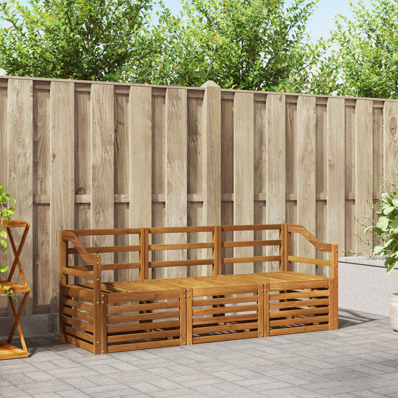 Seturi de canapele 3 buc. natural Lemn Solid de Acacia